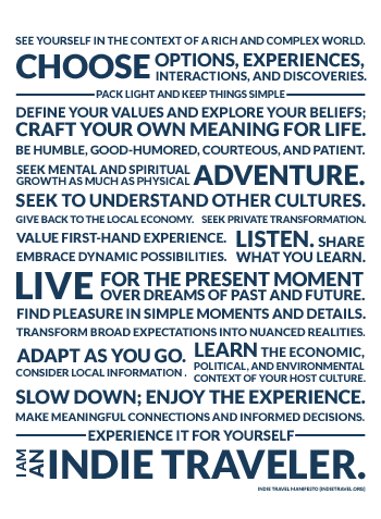 Indie Travel Manifesto